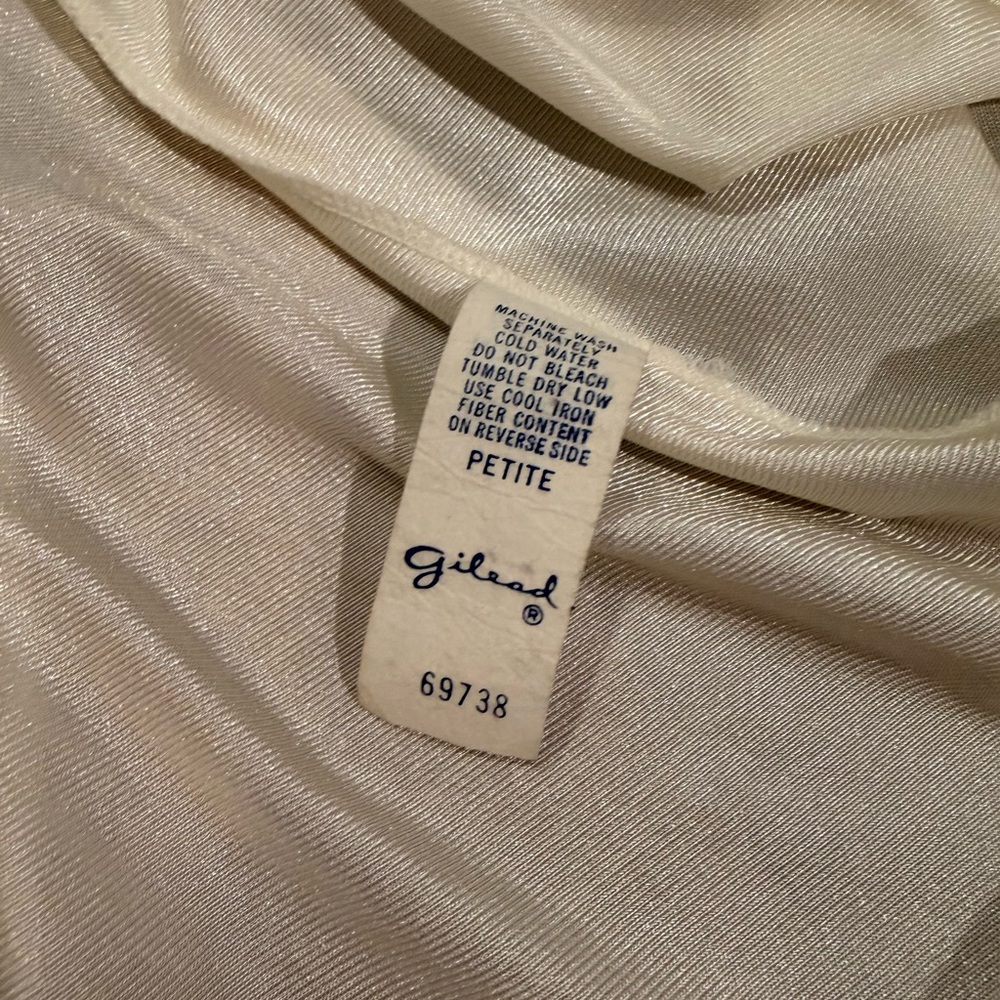 Vintage Gilead Ivory Nylon Nightgown USA Lace Slip Dress Bridal Coquette Petite - Picture 7 of 9